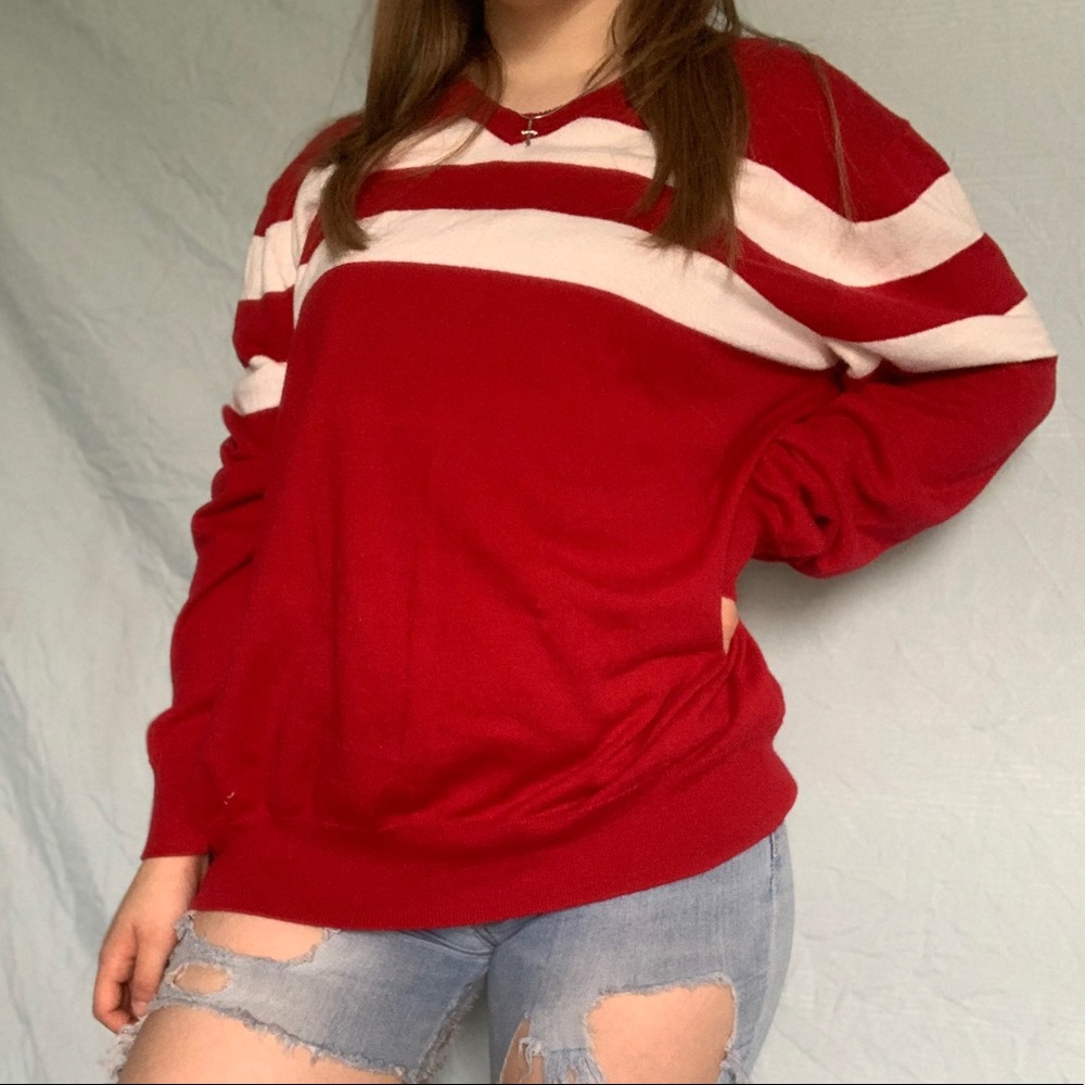 Red and White GAP sweater